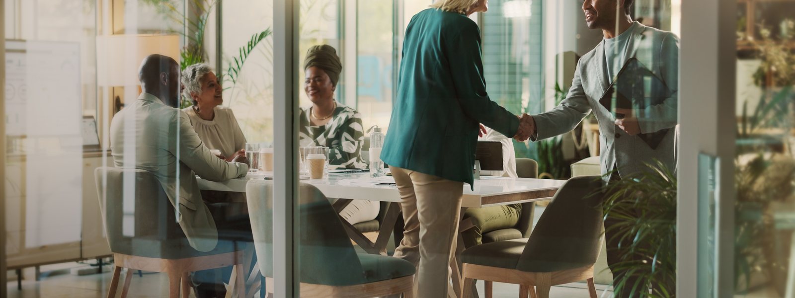Enterprise team meeting — long-term partnership over transactional engagements